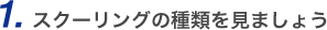 1.スクーリングの種類を見ましょう